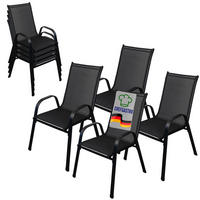STAPELSTUHL 4er Set 93x69x61cm Sitzhöhe 43cm Stahl Schwarz - Schwarz, Metall (69/93/93cm) - CHEFGASTRO