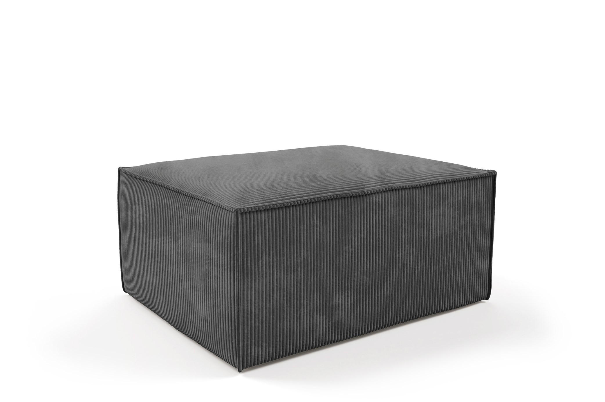 POUF Orto Dunkelgrau, Hocker - Dunkelgrau, Holzwerkstoff (100/42/82cm) - Bettso