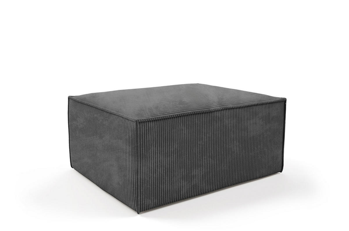 POUF Orto Dunkelgrau, Hocker - Dunkelgrau, Holzwerkstoff (100/42/82cm) - Bettso