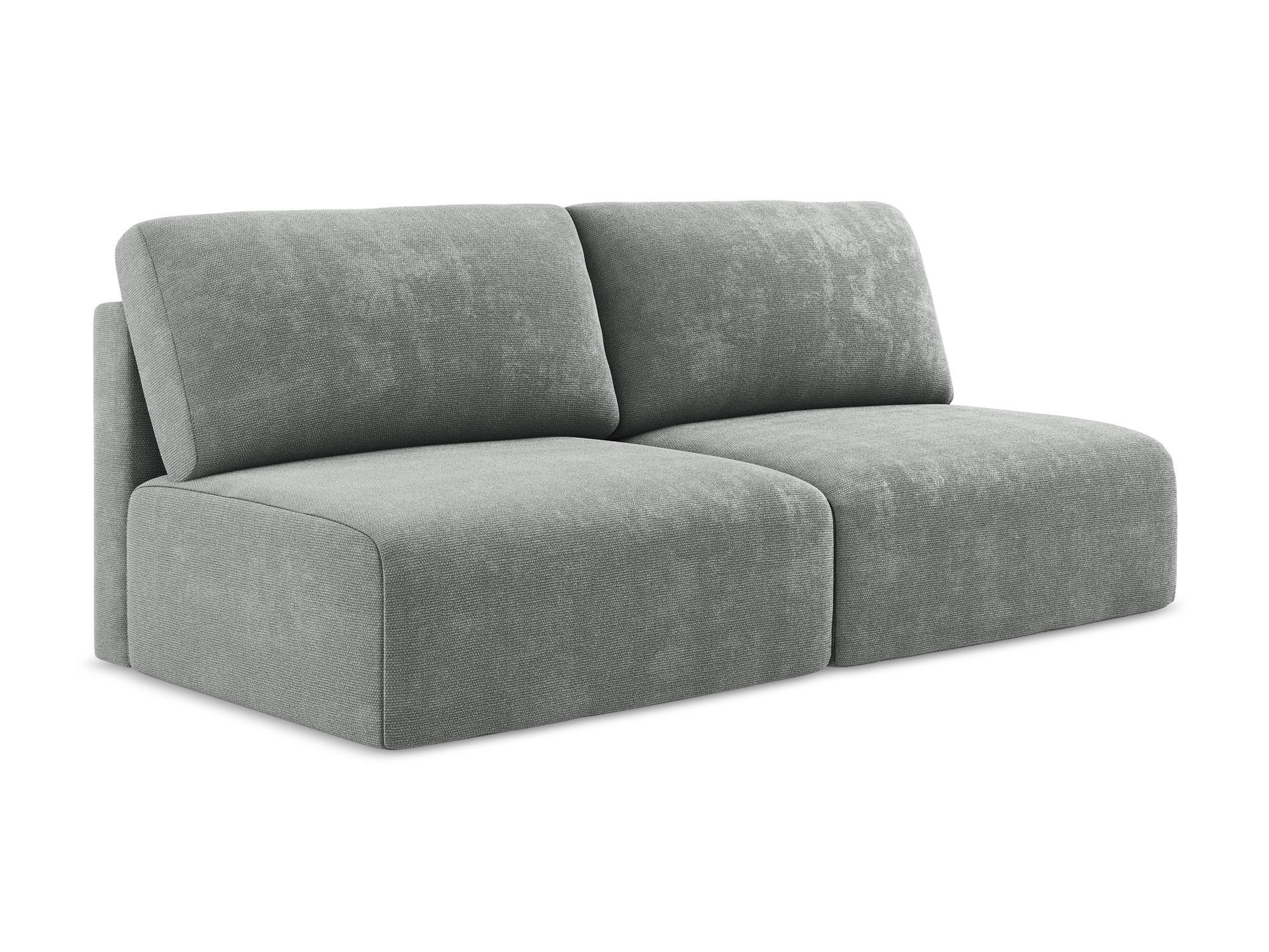 3-SITZER SOFA mit Schlaffunktion Chenille Stoff Grau - Blau/Schwarz, Kunststoff/Textil (216/79/102cm) - Makamii