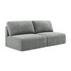 3-SITZER SOFA mit Schlaffunktion Chenille Stoff Grau - Blau/Schwarz, Kunststoff/Textil (216/79/102cm) - Makamii