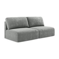 3-SITZER SOFA mit Schlaffunktion Chenille Stoff Grau - Blau/Schwarz, Kunststoff/Textil (216/79/102cm) - Makamii