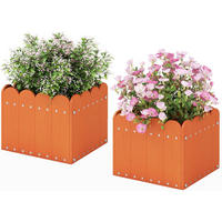 BLUMENKUBEL 2er-Set Orange - Orange, Kunststoff (25cm) - COSTWAY
