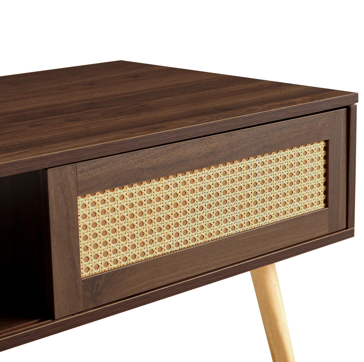 COUCHTISCH 105/55/40 cm braun aus MDF mit Schiebetür - Braun, Holzwerkstoff (105/55/40cm) - OKMYHOME
