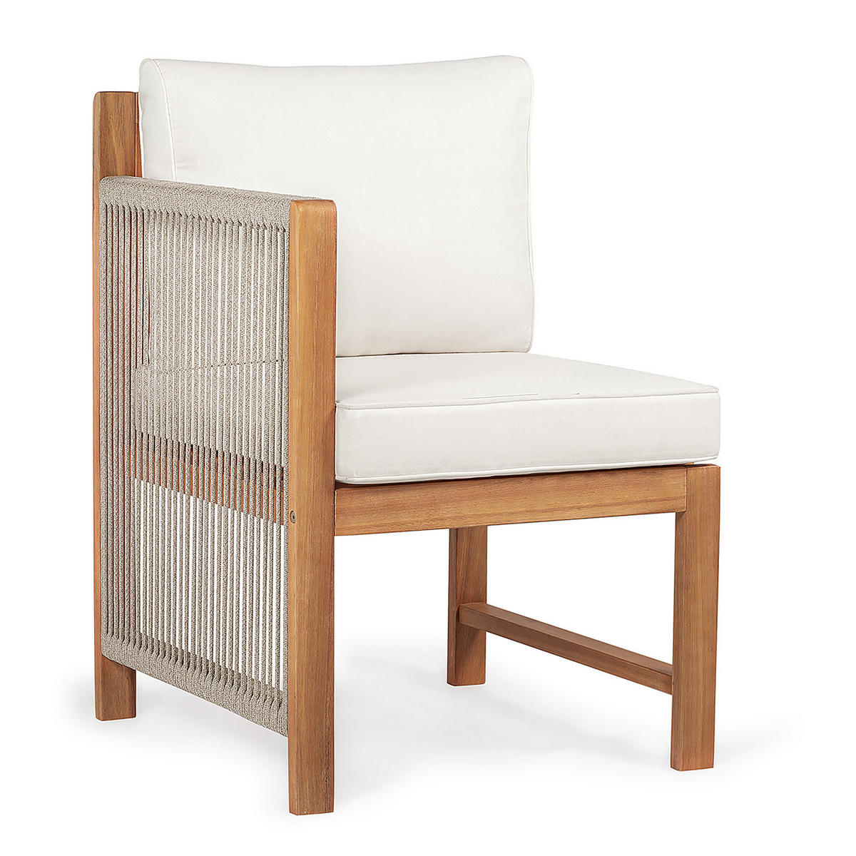 DINING-LOUNGESET - Akazie massiv / Polyester - Braun / Beige - 10-teilig - Beige/Braun, Holz/Textil - home24