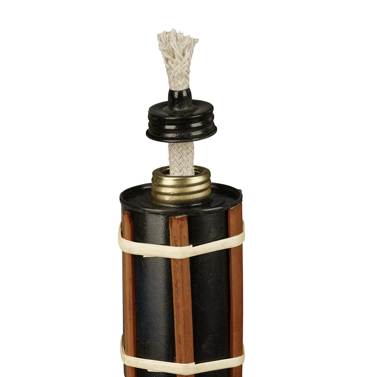 10XGARTENFACKEL - Braun, Holz/Metall (90cm) - Relaxdays