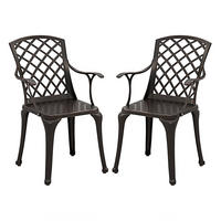 GARTENSTÜHLE Rotes Kupfer(2er-Set) - Rot, Metall (46/94/52cm) - COSTWAY