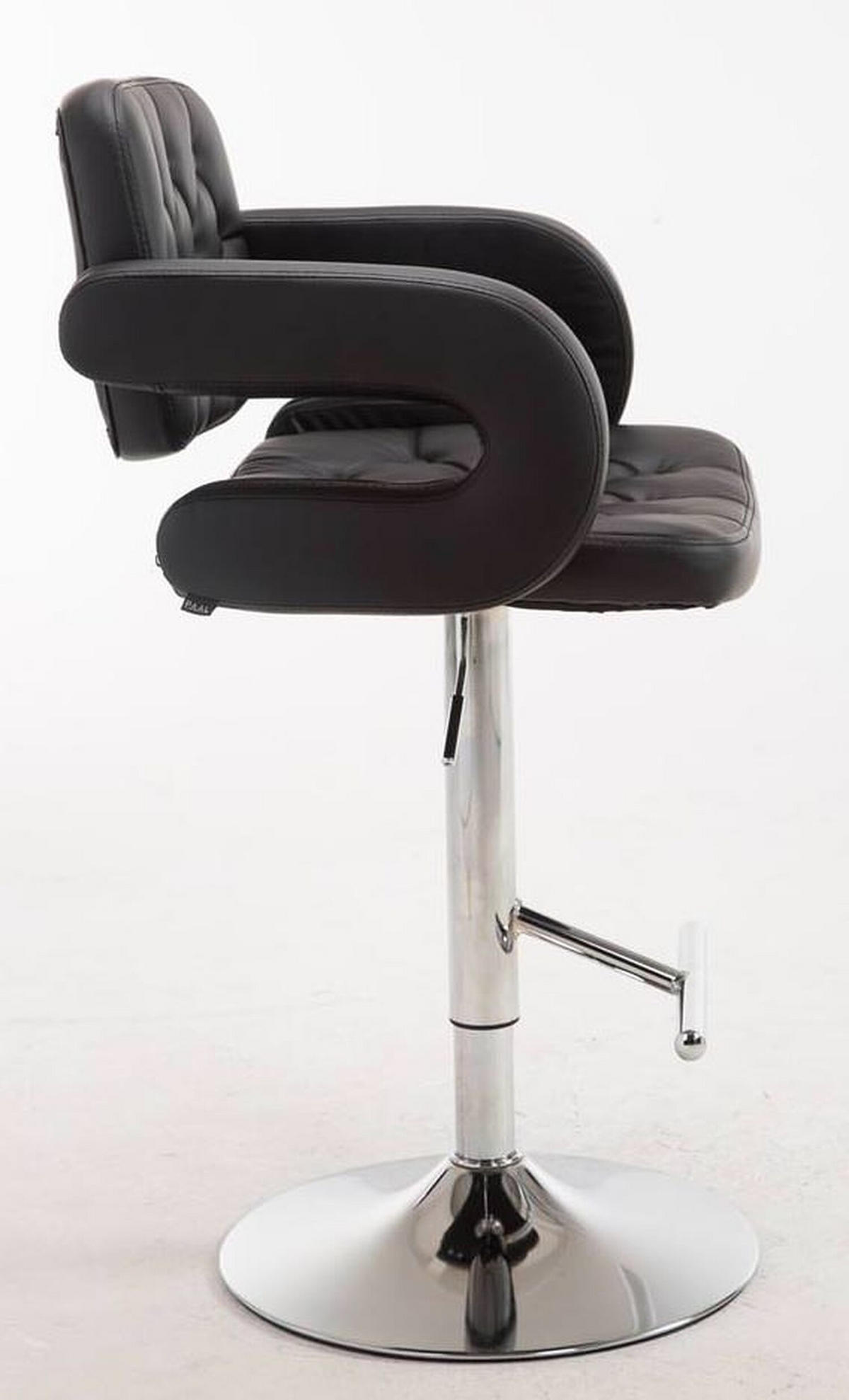 BARHOCKER Dubai, 2er Set, Gestell Metall in Chromoptik, Kunstleder schwarz, - Chromfarben/Schwarz, Kunststoff/Textil (52/100/55cm) - TPFLiving
