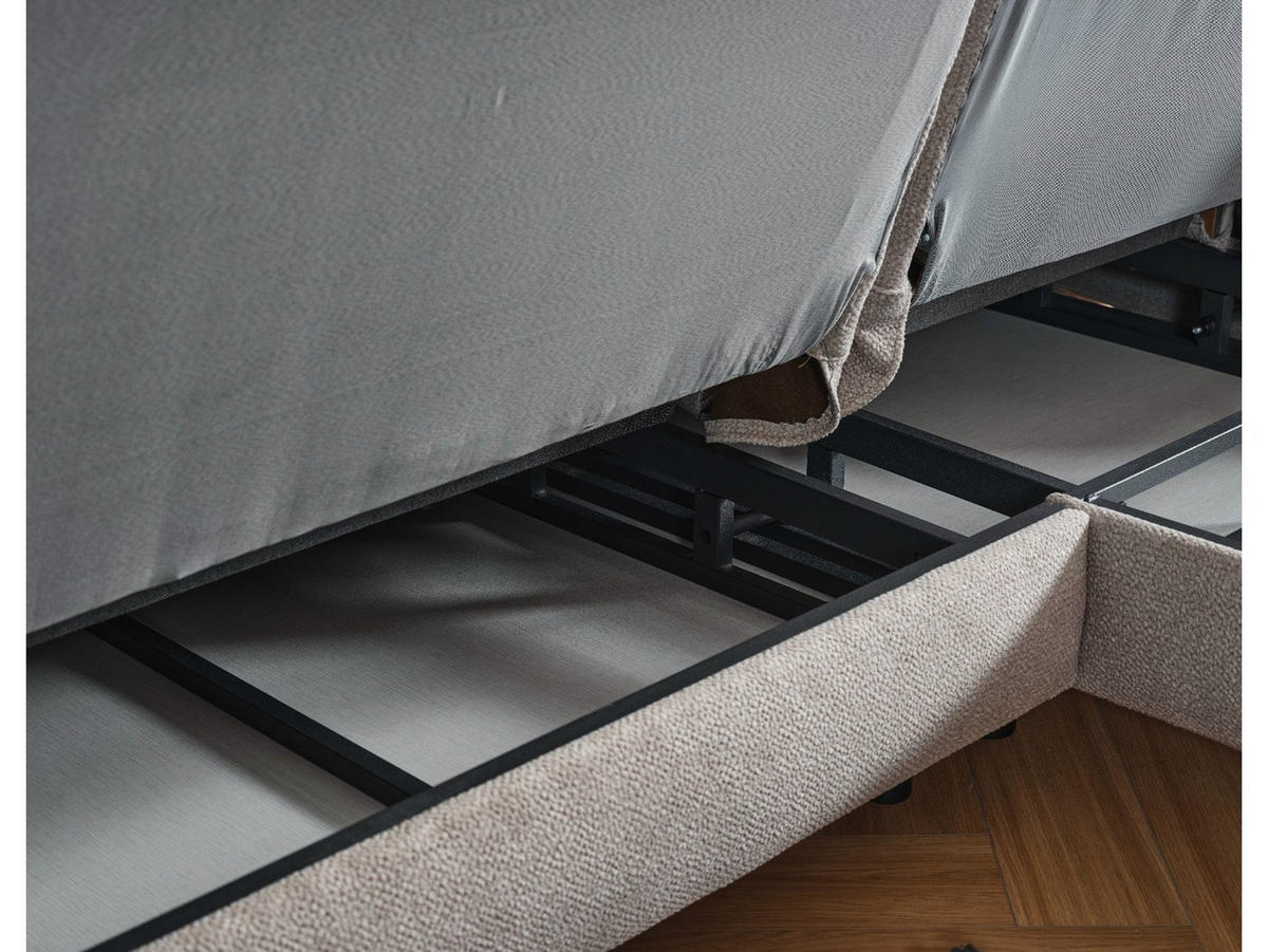 ECKSCHLAFSOFA Acapulco Short Relax - Langer Schenkel Links - Greige, Holzwerkstoff/Kunststoff (250/180cm)