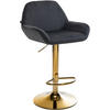 BARHOCKER Samt schwarz - Goldfarben/Schwarz, Textil/Metall (51/89/52cm) - CLP