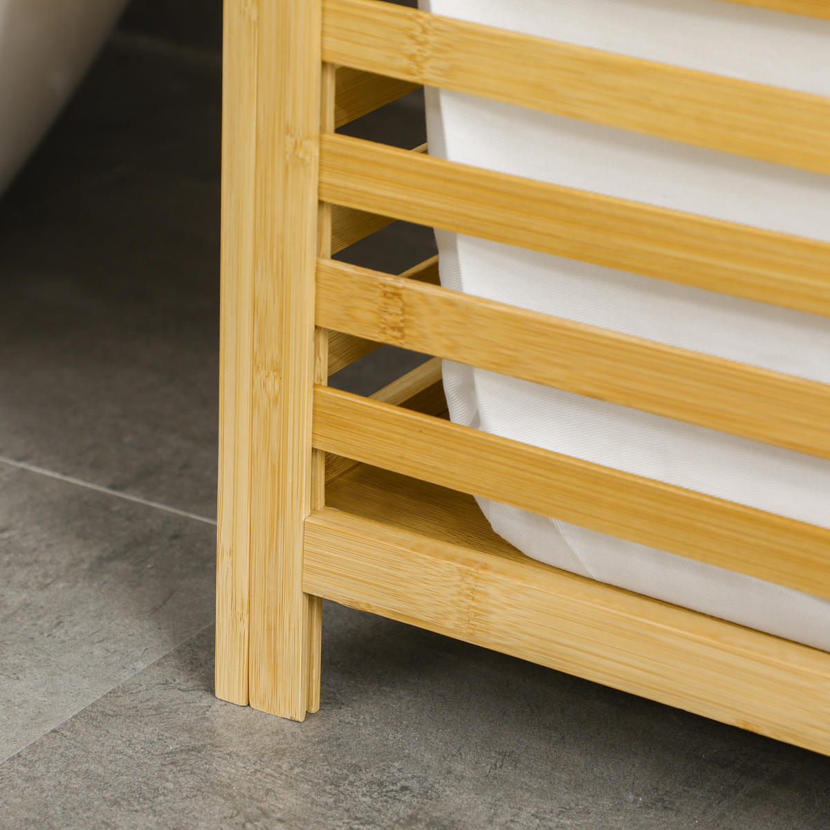 WÄSCHEKORB 50x36x60 cm in Natur aus Bambus mit Deckel & Innenbeutel - Naturfarben, Naturmaterialien (36/60/50cm) - Modfu