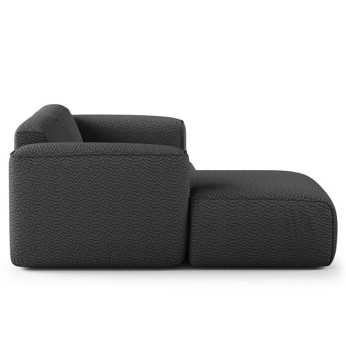 ECKSOFA mit XL-Longchair - Anthrazit/Schwarz, Kunststoff/Textil (260/171cm) - home24