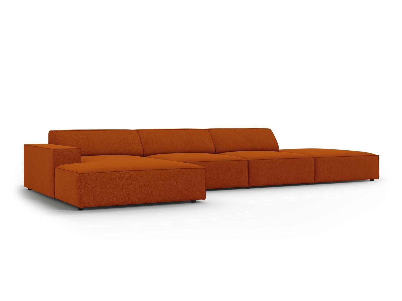 ECKSOFA links Jodie aus strukturiertem Stoff terrakotta 5 Sitzplätze - Terracotta, Textil (166/341cm) - Micadoni