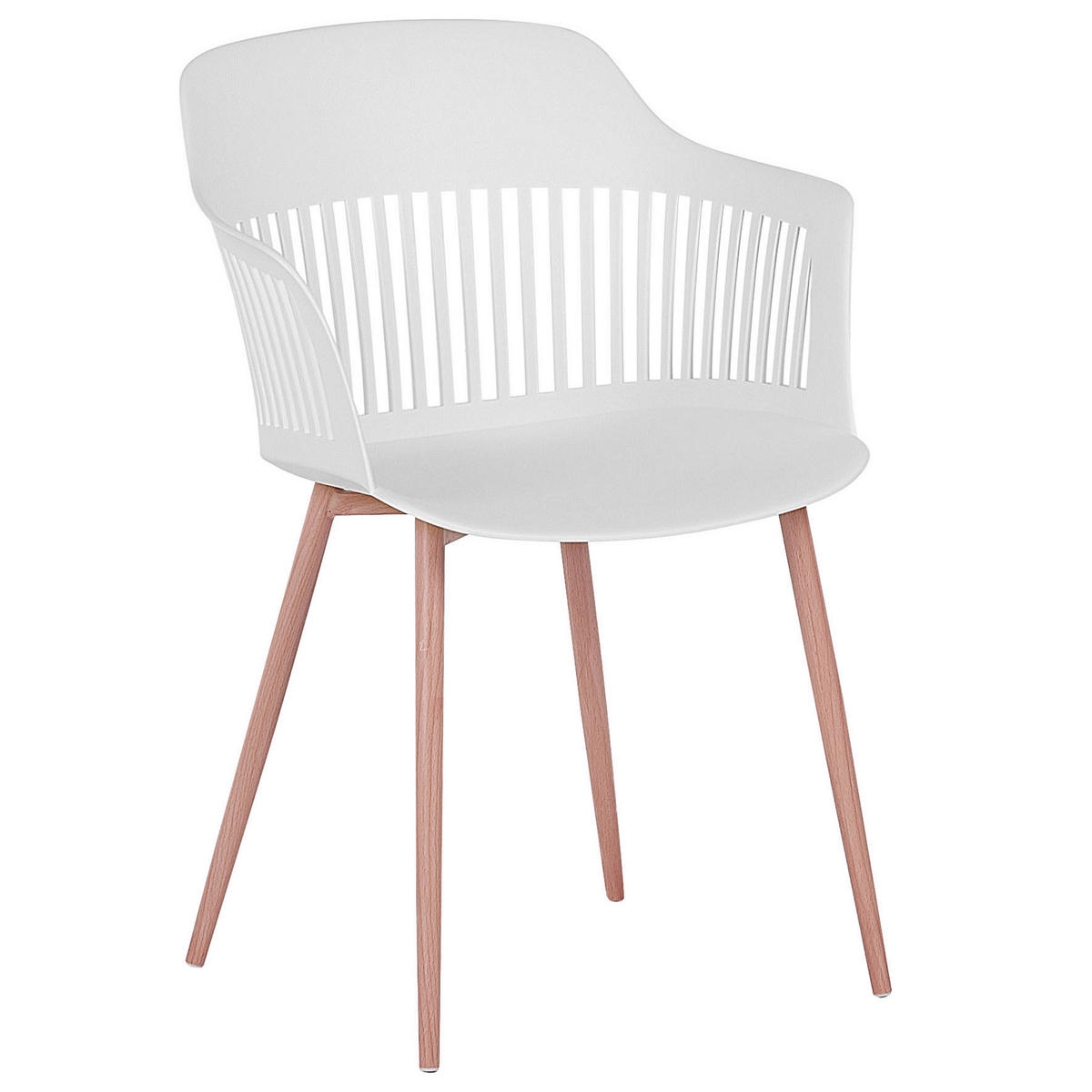 ÉTKEZŐSZÉK 2 darabos Szett Műanyag Fehér Bereca - fehér, műanyag/fém (57/81/54cm) - Beliani