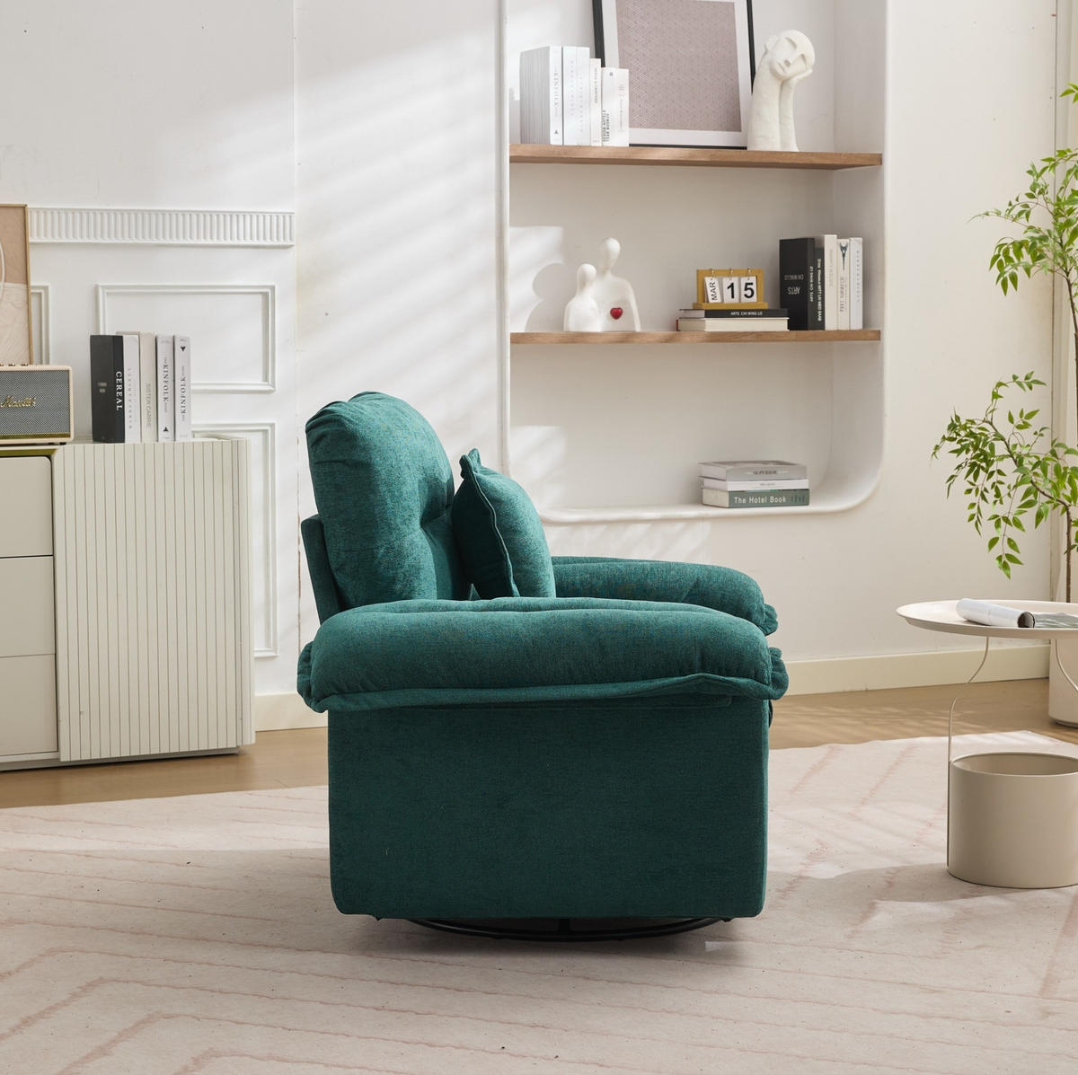 SESSEL 116/84/96 cm Grün aus Polsterung mit 360°-Drehfunktion - Grün, Textil (84/96/116cm) - OKMYHOME
