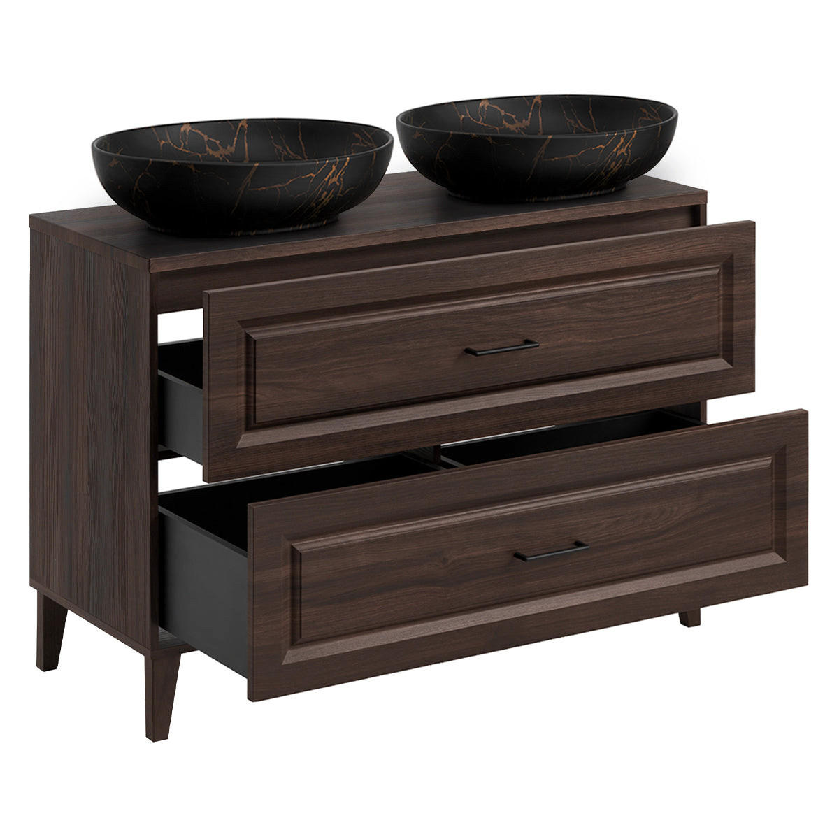 DVOJITÉ UMÝVADLO 120cm Moka Drevo - hnedá, kompozitné drevo (120/84.5/46cm) - Petits-meubles