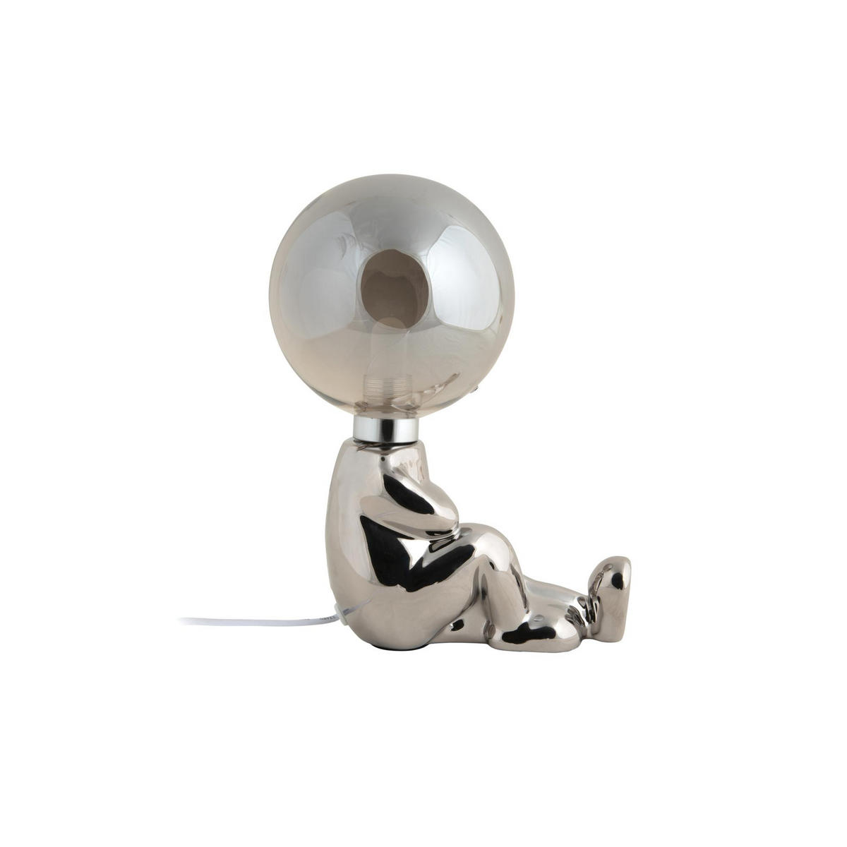 TISCHLAMPE Joey LED Silber 16.5/12/22.5 cm - Silberfarben, Keramik (16.5/12/22.5cm) - Leitmotiv