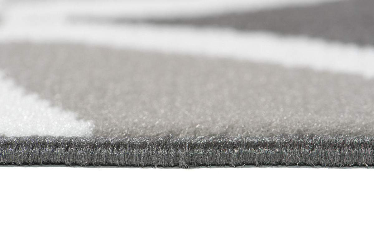 TEPPICH MAYA Schwarz Geometrisch Mosaik Karo 140/200 cm - Grau, Textil (140/200cm) - Tapiso