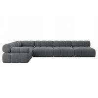 ECKSOFA modulares Sofa Mende-L3 - 380x190x70 cm Dunkelgrau Cord - Dunkelgrau, Holzwerkstoff/Textil (380/190cm) - ALTDECOR