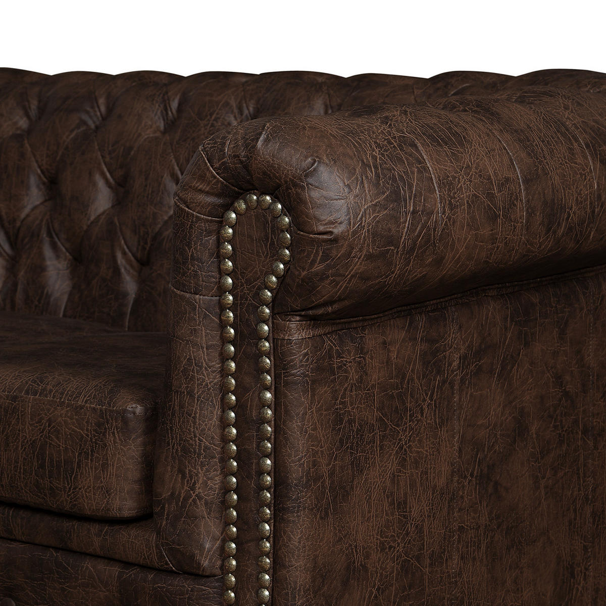 2-SITZER SOFA - Dunkelbraun, Kunststoff (148/72/86cm) - home24