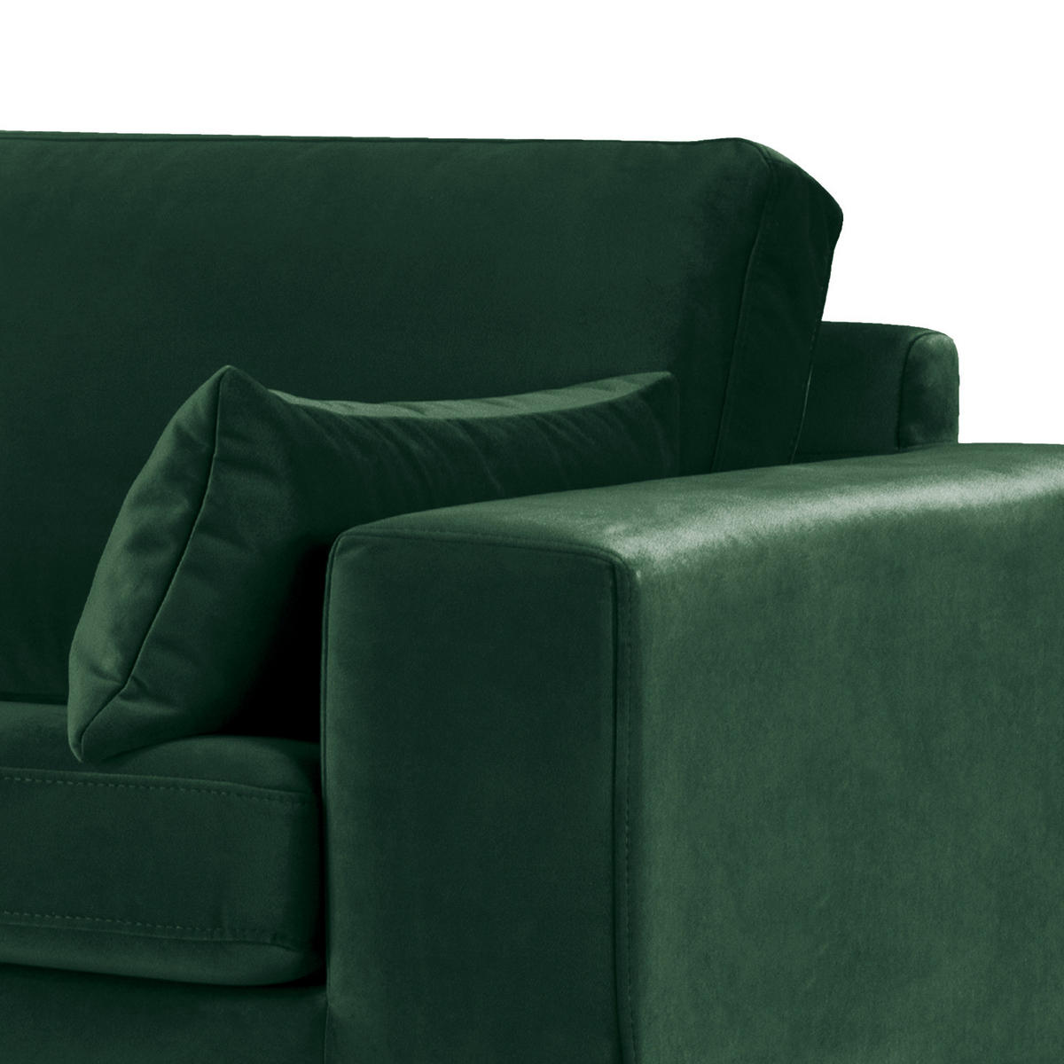 ECKSOFA mit Ottomane - Eichefarben/Grün, Eichenholz/Textil (287/219cm) - home24