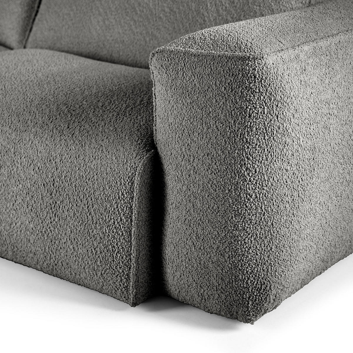 ECKSOFA mit XL-Longchair - Schwarz/Grau, Kunststoff/Textil (260/171cm) - home24