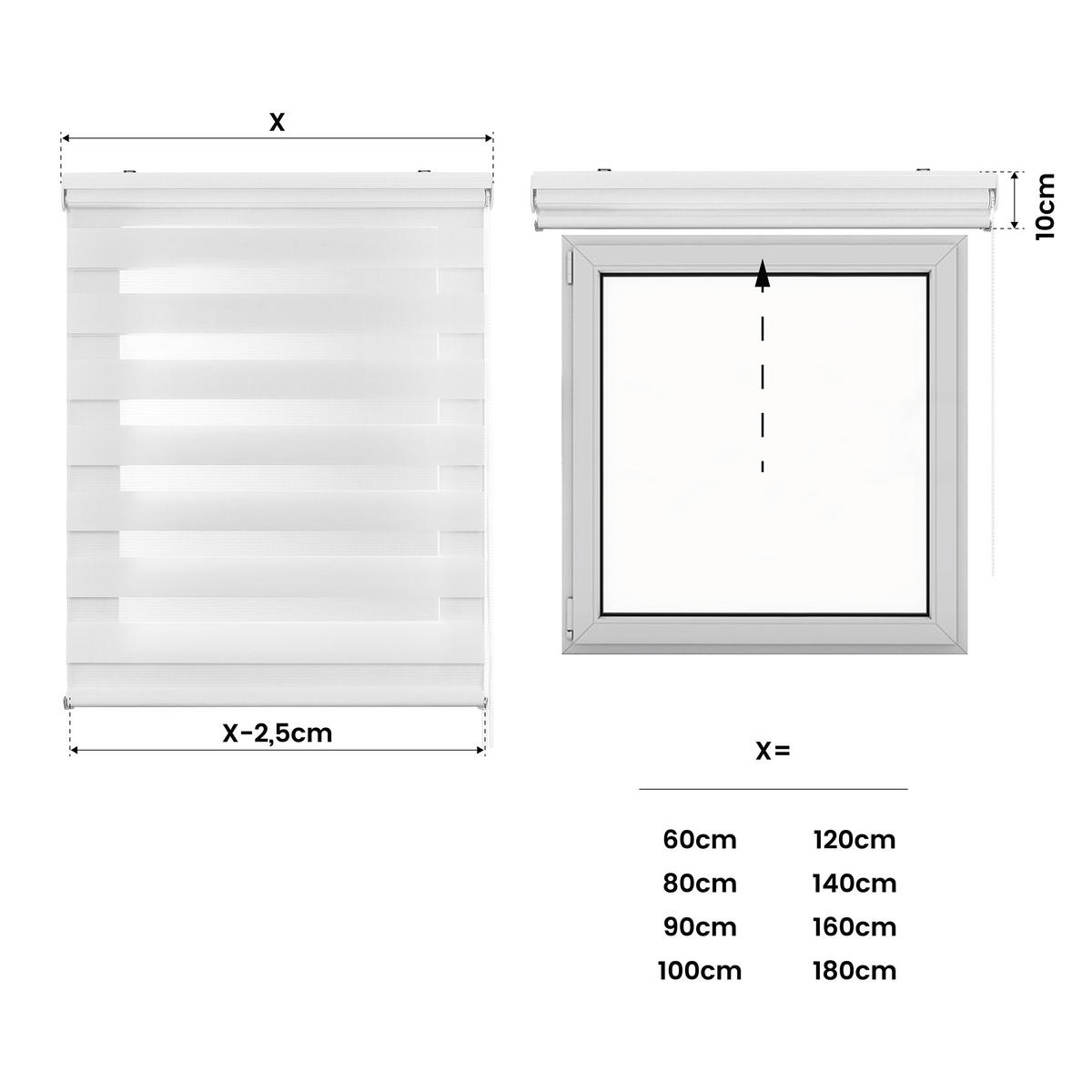 DOPPELROLLO Weiß 180x180 cm - Weiß, Kunststoff (180/180cm) - STORESDECO