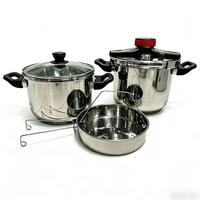 SCHNELLKOCHTOPF 7L＋5L Silberfarben - Silberfarben, Metall (7L) - Authentics