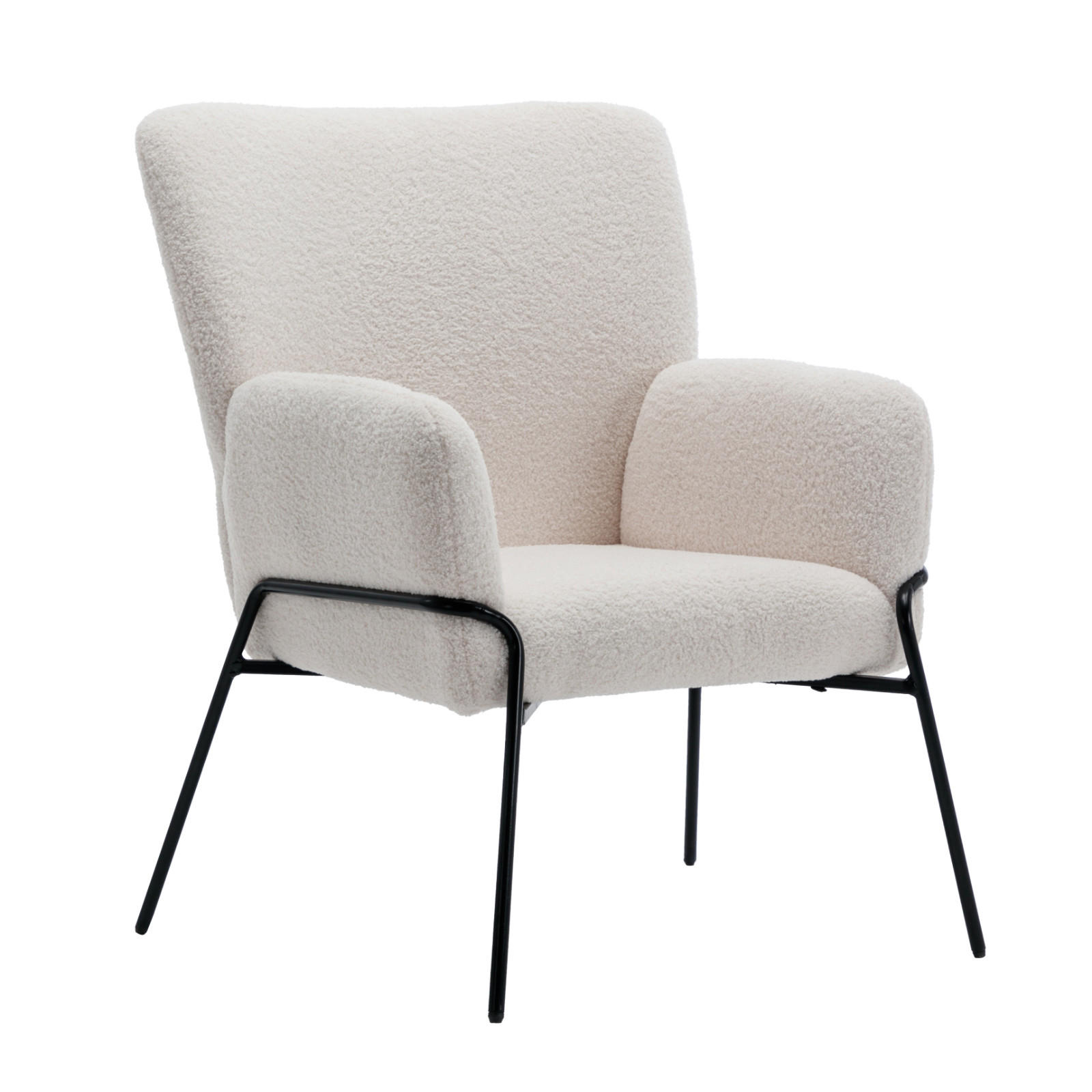 LOUNGESESSEL FREIA Teddy Weiß - Weiß, Textil (66/92/64cm) - SVITA