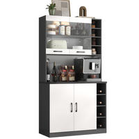 BUFFET 100/187/47 cm Grau/Weiß aus MDF mit LED-Beleuchtung - Weiß, Holzwerkstoff (47/187/100cm) - OKMYHOME
