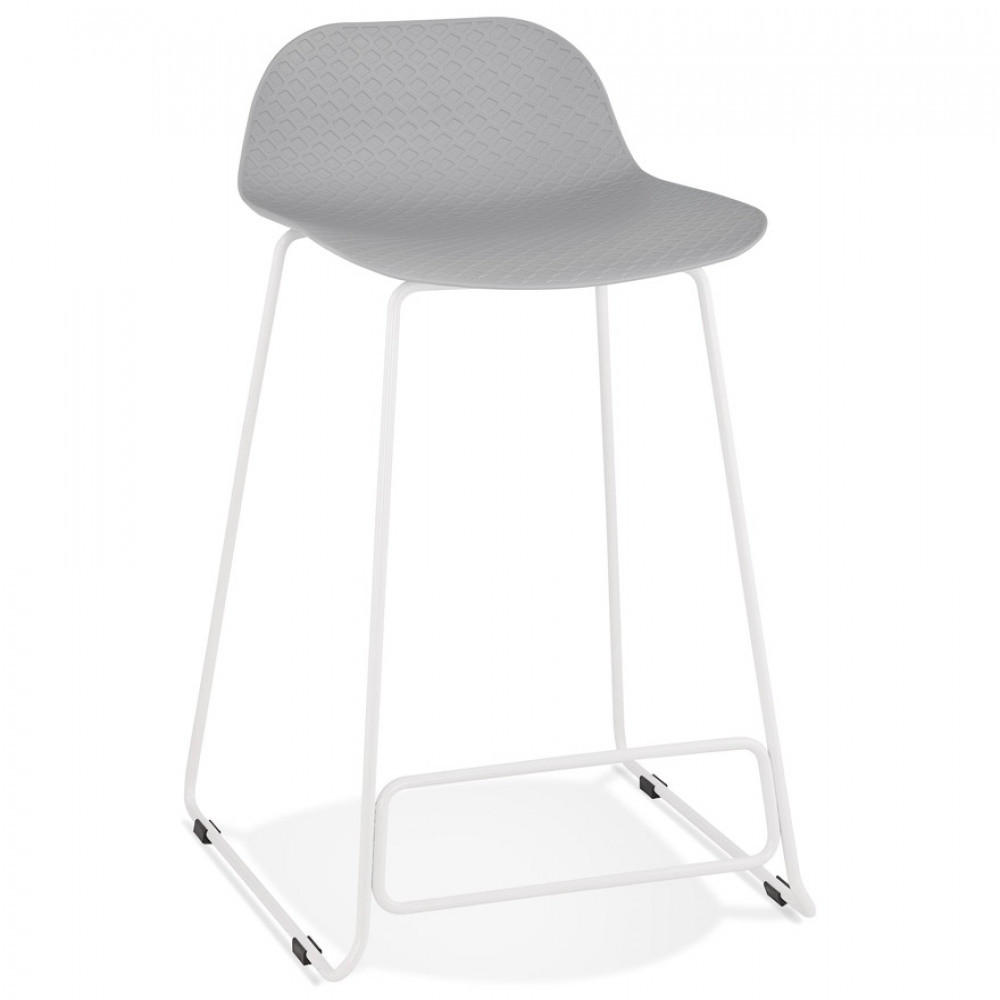 BARHOCKER grau 49x85x53cm - Weiß/Grau, Kunststoff/Metall (49/85/53cm) - AlterEgo