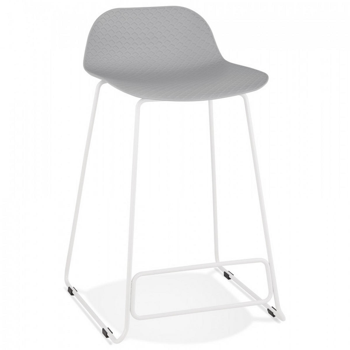 BARHOCKER grau 49x85x53cm - Weiß/Grau, Kunststoff/Metall (49/85/53cm) - AlterEgo