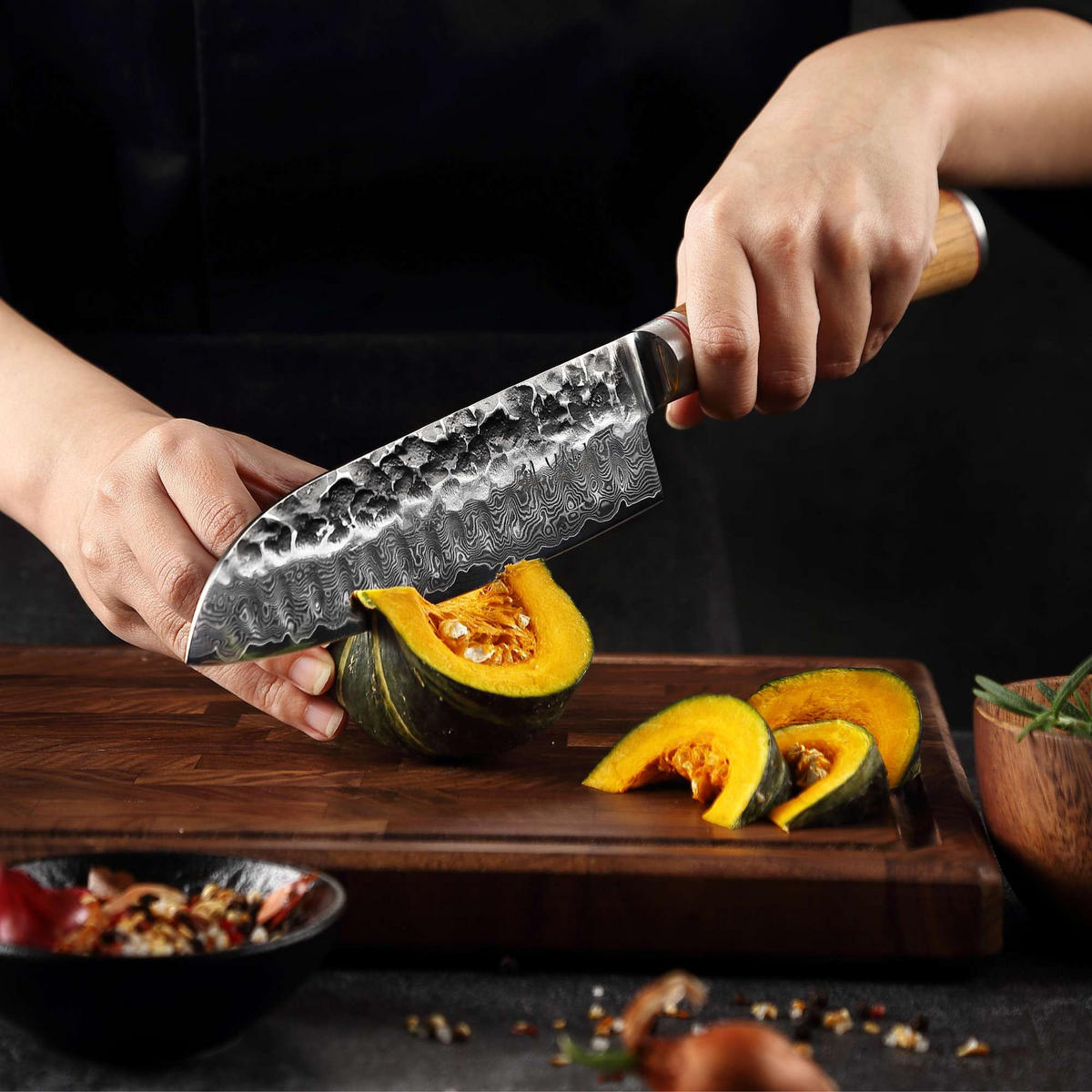 MESSERSET 3-tlg. 9–17,5 cm - Braun, Leder/Holz - Wakoli