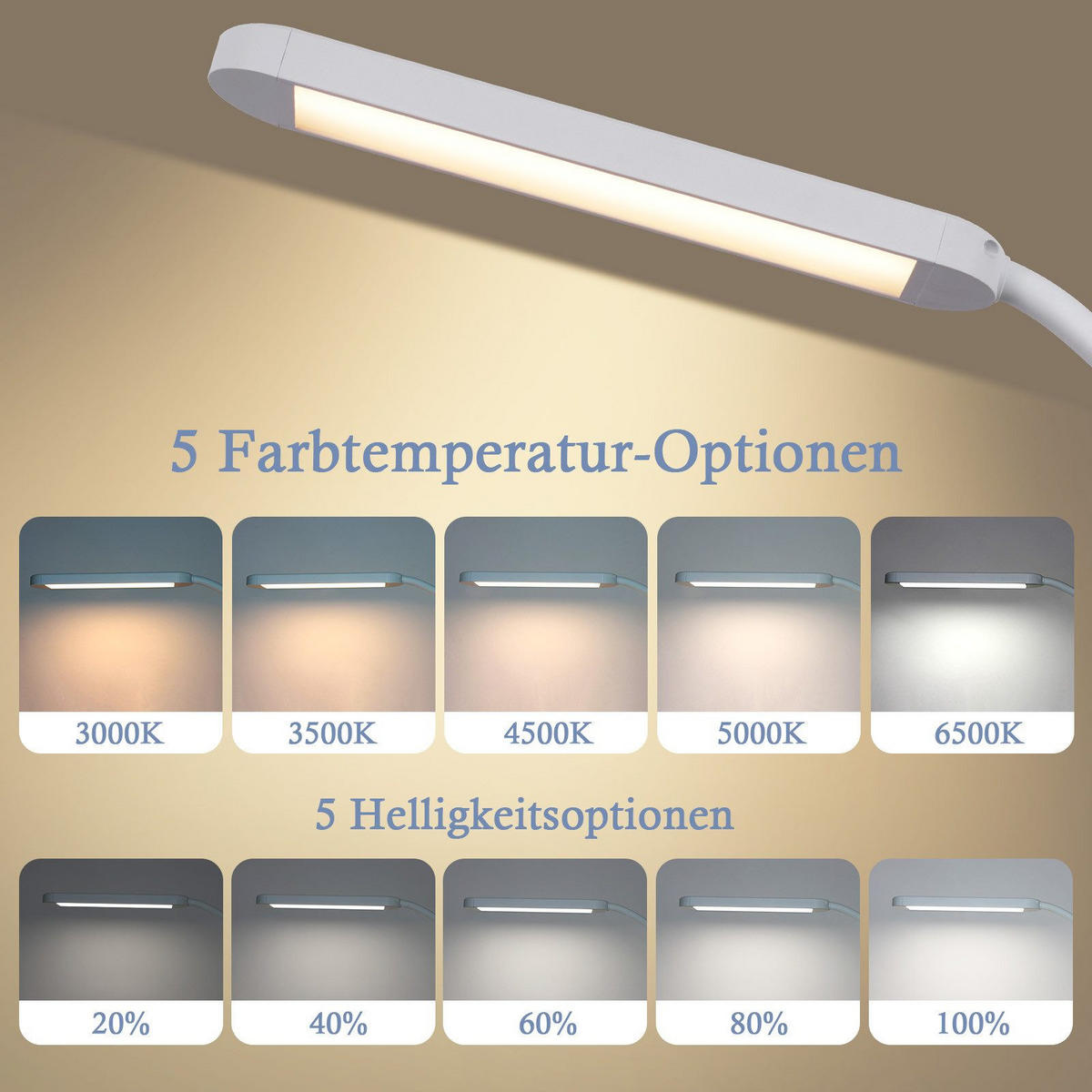 LED stolní lampa Abresch 56,5/51,5/1,9 cm - bílá, kov (56.5/51.5/1.9cm) - Nettlife