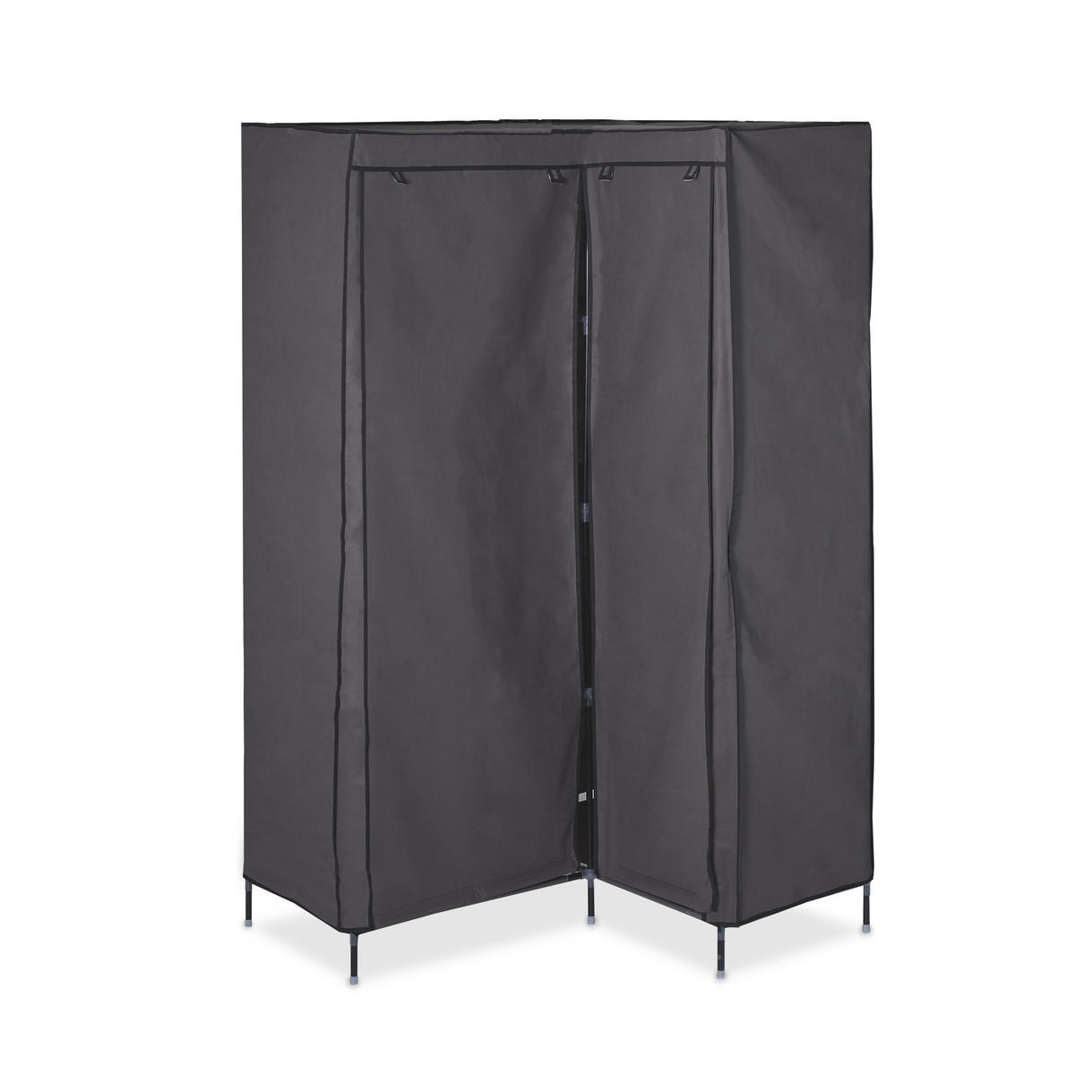 ROHOVÝ šatník - antracitová, kov/textil (100/169/83cm) - Relaxdays
