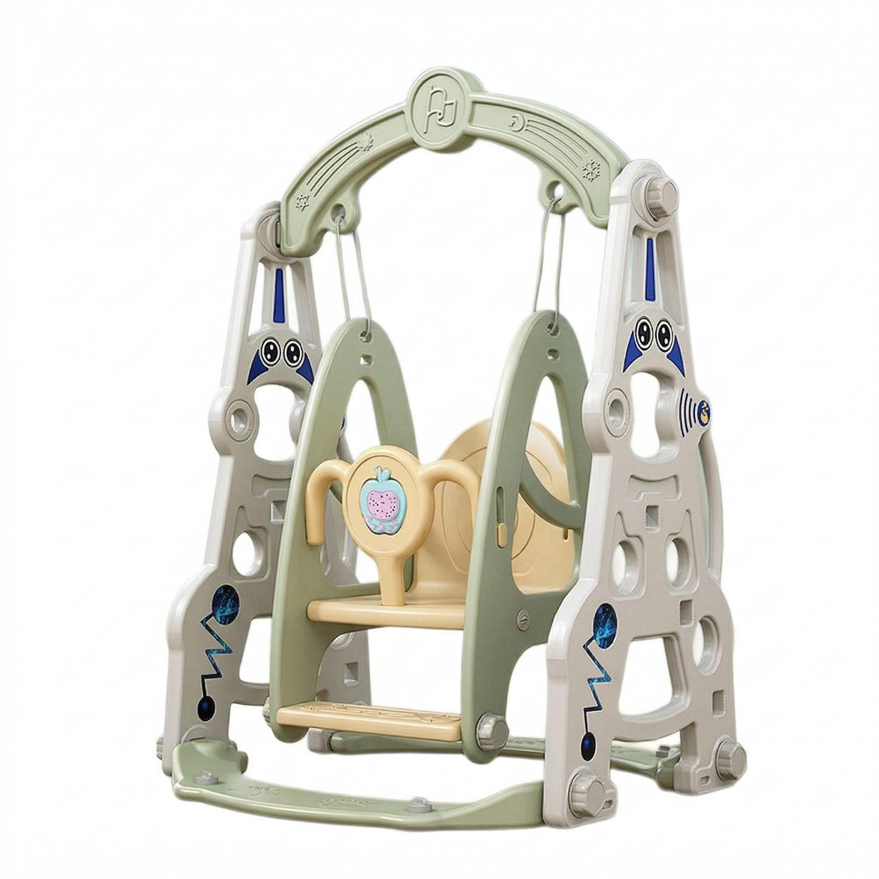 KINDERSCHAUKEL Spaceman grün Spieluhr, Melodien, Geschichten, bis 25 kg, ab 1 Jahr, Schaukel - Grün, Kunststoff (78/116/83cm) - Moni
