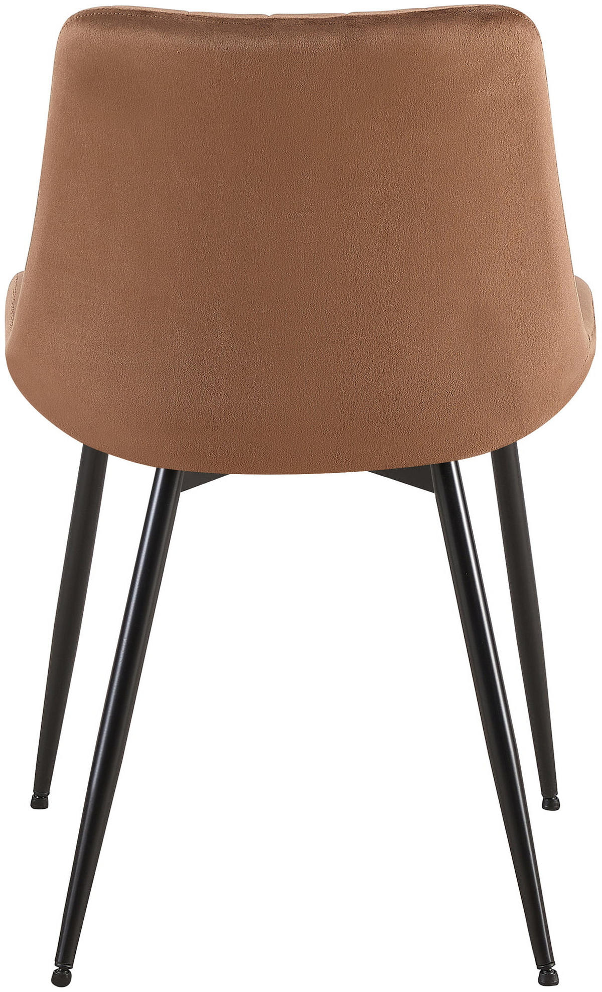 STUHL 2er Set Samt braun - Schwarz/Braun, Textil/Metall (46/82/61cm) - CLP