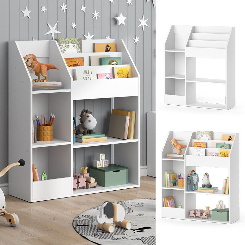 KINDERREGAL Luigi Weiß 100.4 x 114.2 cm ohne Faltboxen - Weiß, Holzwerkstoff (100.4/114.2/30.9cm) - Vicco