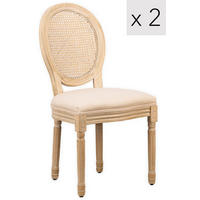 STUHL 2er-Set Holz Beige - Beige, Holz (50/95/58cm) - Nordlys
