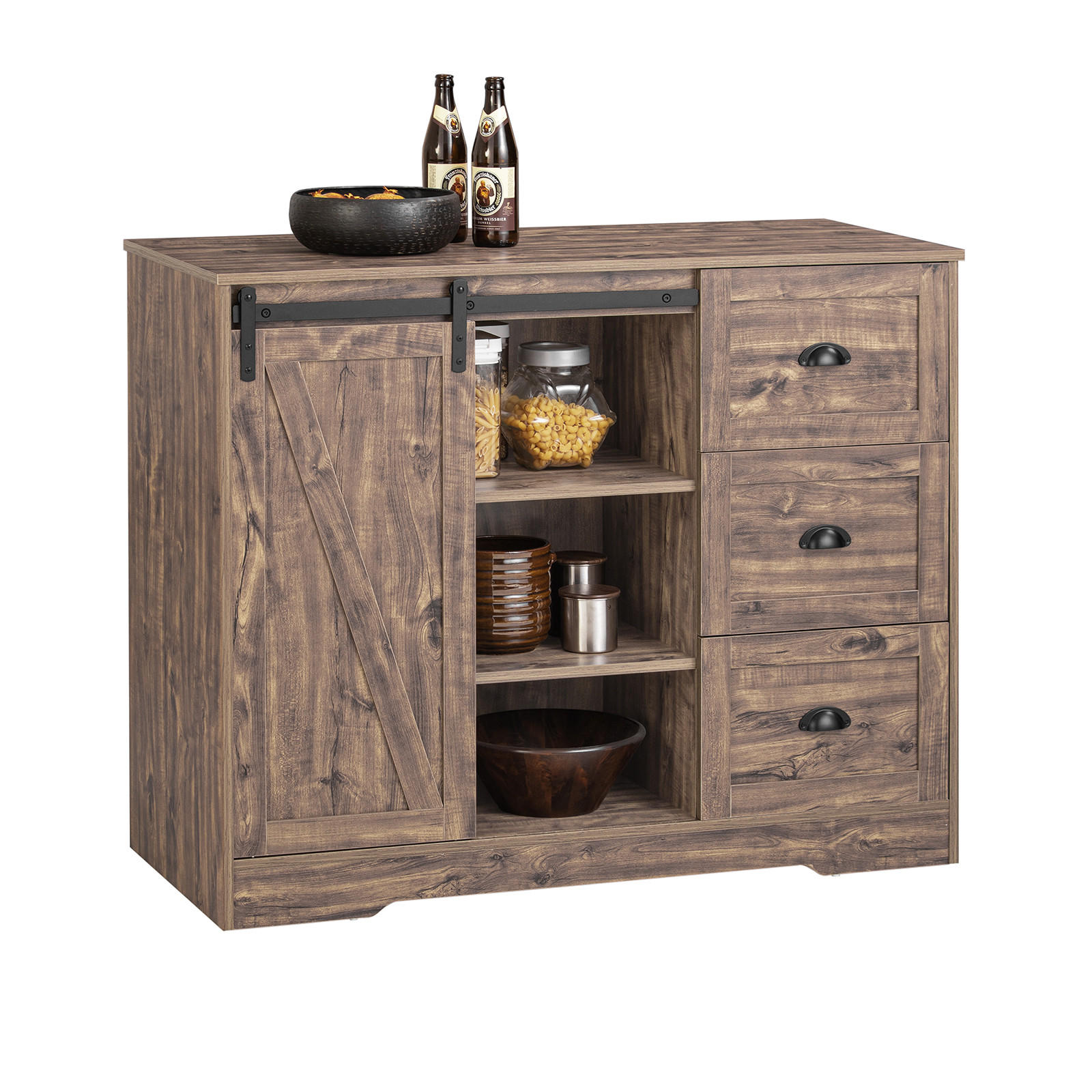 KÜCHENINSEL Vintagebraun - Braun, Holzwerkstoff (110/90/50cm) - SoBuy