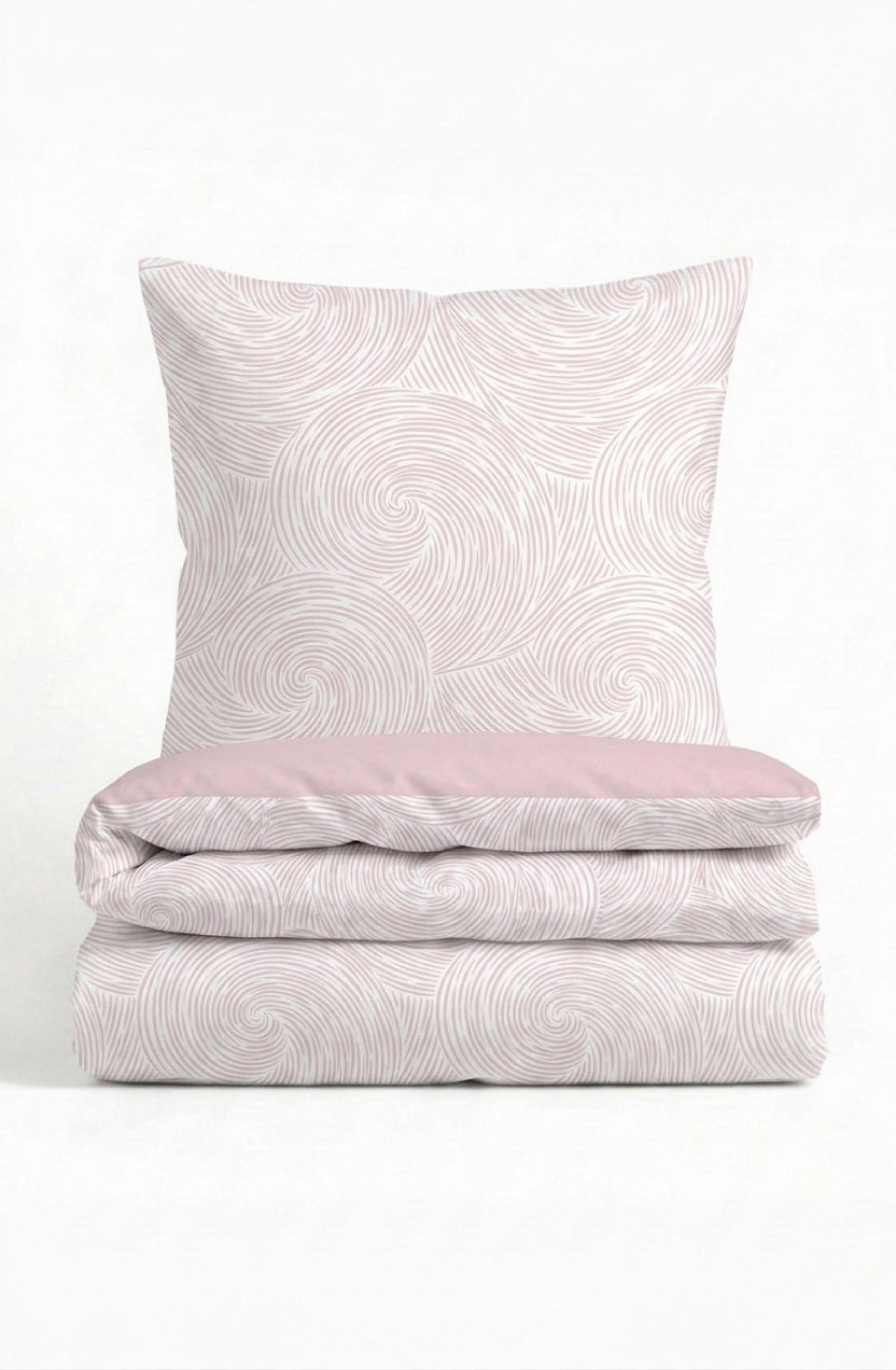 BETTWÄSCHE-GARNITUR Tencel Strudel rose, 135x200 cm + 80x80 cm - Rosa, Textil (135/200cm) - biberna