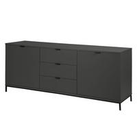 SIDEBOARD - Dunkelgrau, 180 cm - Dunkelgrau/Schwarz, Holzwerkstoff (180/74/40cm) - home24