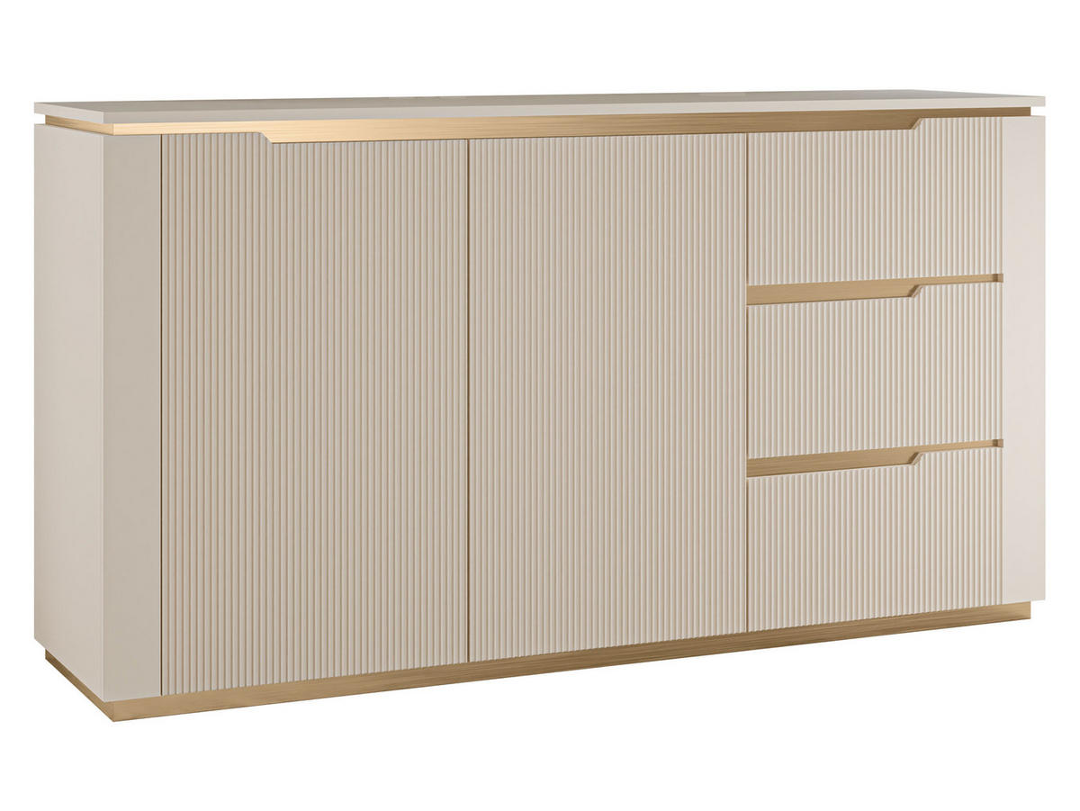 SIDEBOARD Hilafin 2D3S - Sandfarben/Goldfarben, Holzwerkstoff/Kunststoff (153/84/40cm) - MIRJAN24