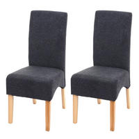 ESSZIMMERSTUHL Anthrazit 2er-Set - Dunkelgrau/Anthrazit, Textil (44/100/56cm) - MCW