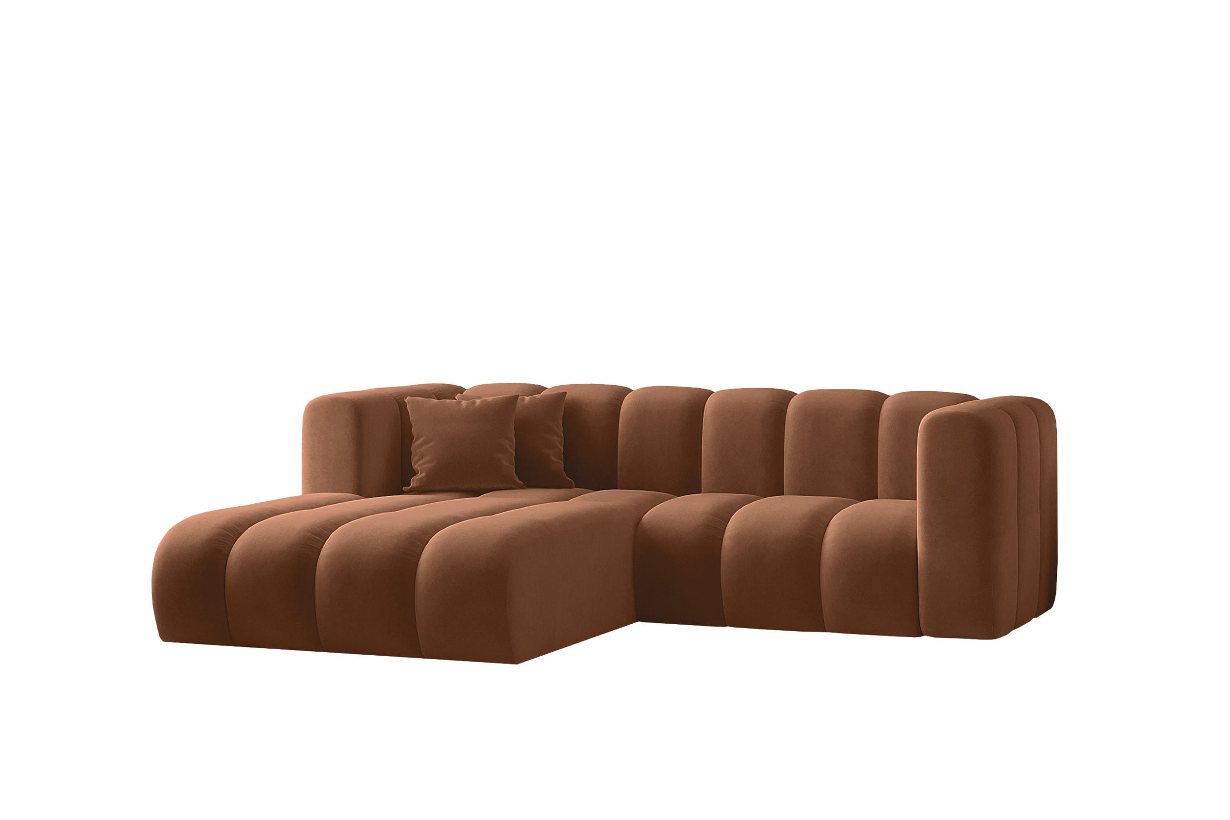 ECKSOFA L-from, Sofa Grand modular stoff Salvador Braun Links - Braun, Holz (179/227cm) - Kaiser Möbel