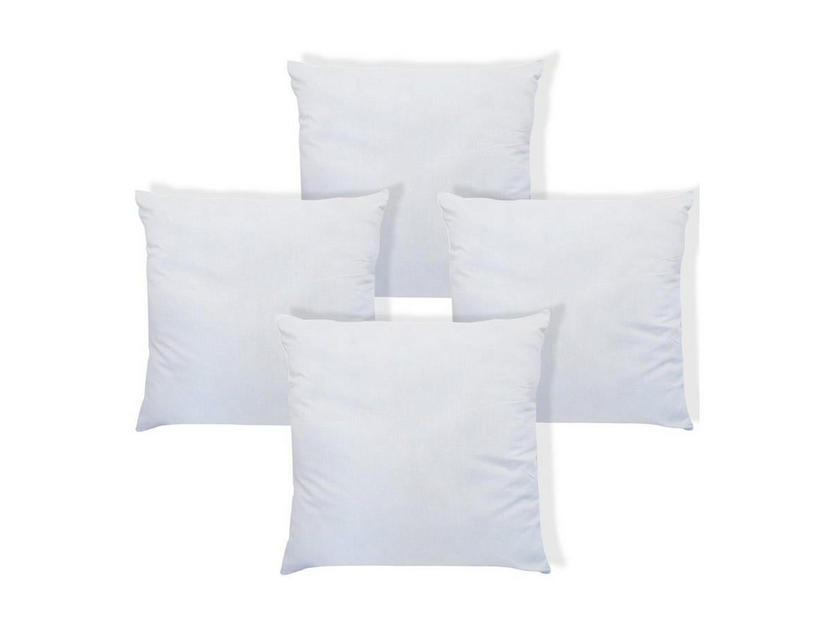 KOPFKISSEN 4er-Set - 400 gr - 60 x 60 cm - Weiß - TORIVIA - Weiß, Textil (60/60cm) - Vente-Unique