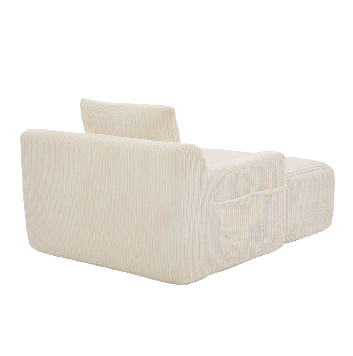 SESSEL mit Fußpedal Kord Beige 147/110/67 cm - Beige, Textil (147/67/110cm) - OKWISH