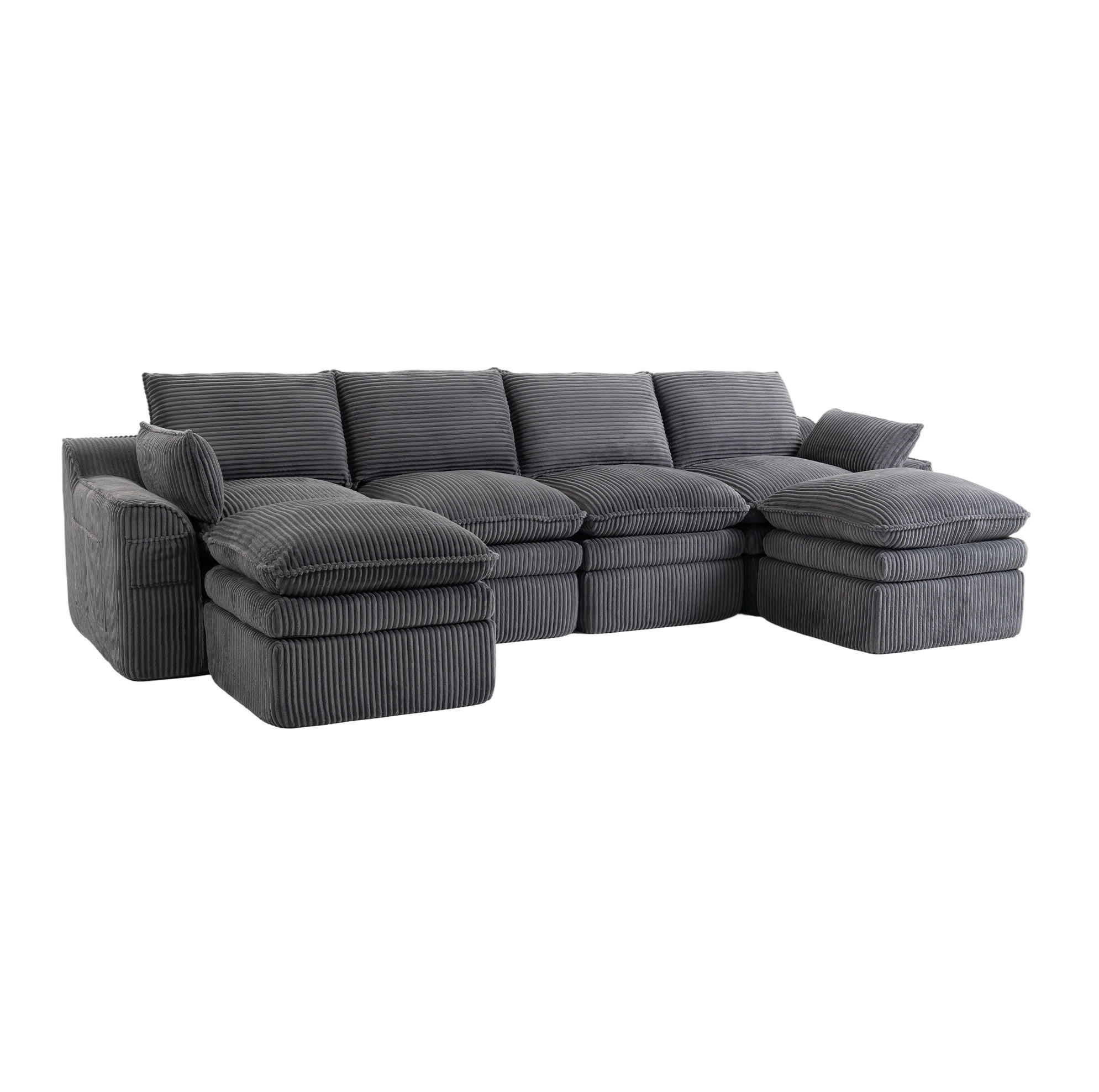 Meubliv Sofa Grau 167x85x335 cm