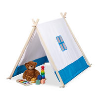 SPIELZELT - Multicolor, Holz/Textil (86/120cm) - Relaxdays