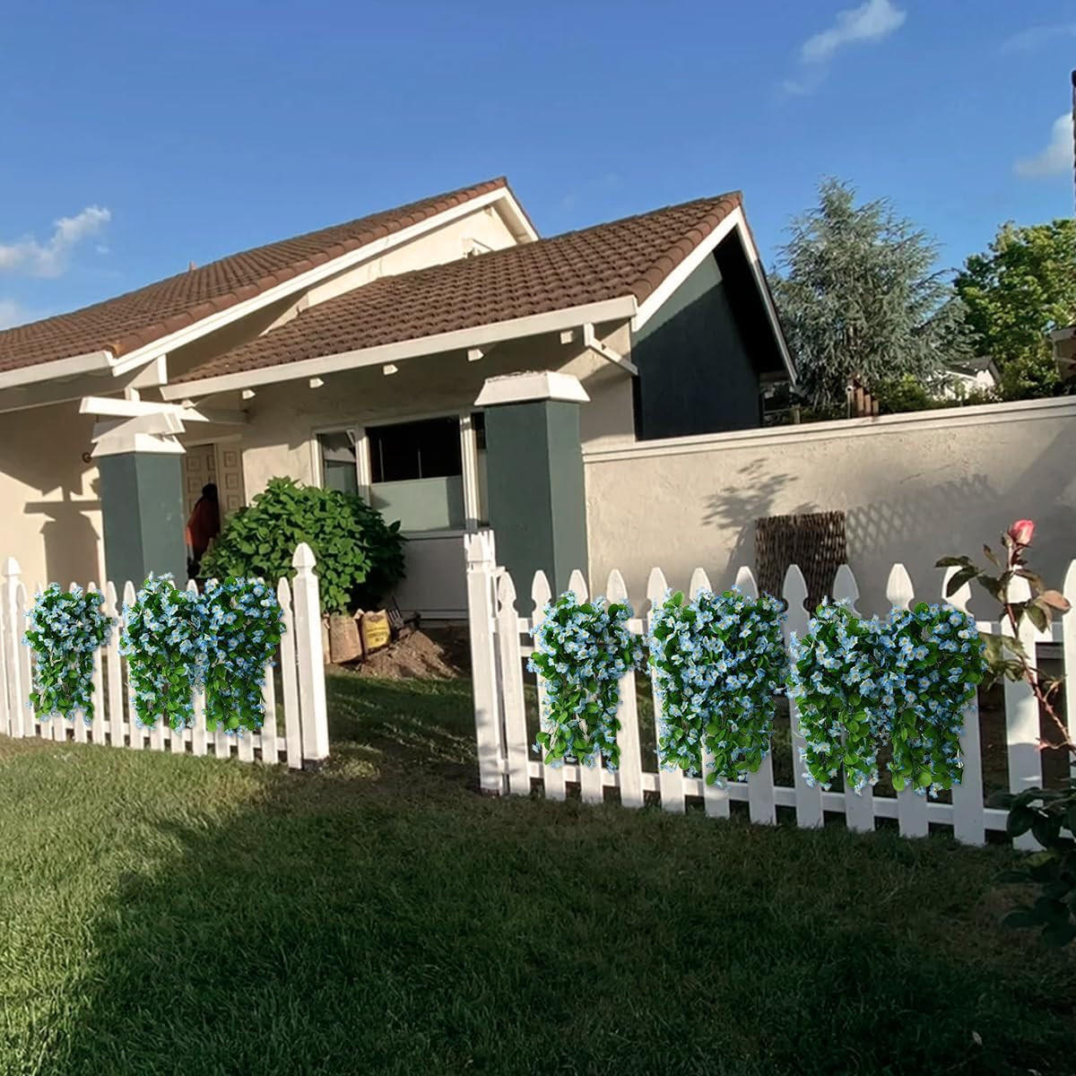 KUNSTBLUME 2 Stück Kunstblumen Veilchen Hängend - Blau, Kunststoff (75cm) - Kaket